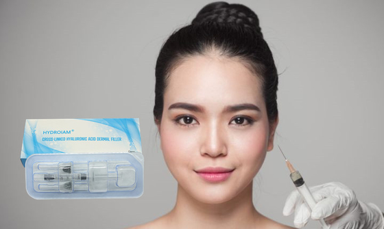 Τα εκχύσιμα Hyaluronic όξινα ρυτίδων του προσώπου περιγράμματα μορφής ρυτίδων περιλήψεων υλικών πληρώσεως ομαλά προσθέτουν το χειλικό όγκο